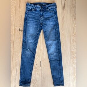 American Eagle Outfitters Dark Blue Next Level Stretch Skinny Jeans, Size 0Short